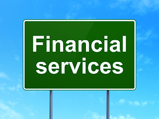 Image showing Banking concept: Financial Services on road sign background