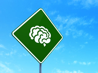 Image showing Health concept: Brain on road sign background