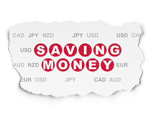 Image showing Business concept: Saving Money on Torn Paper background