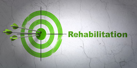 Image showing Health concept: target and Rehabilitation on wall background