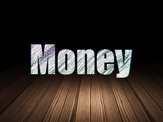 Image showing Banking concept: Money in grunge dark room