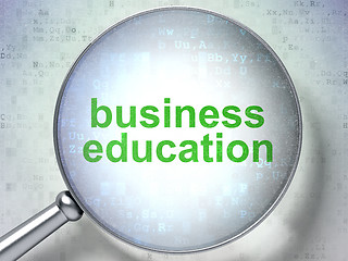 Image showing Studying concept: Business Education with optical glass