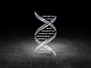 Image showing Health concept: DNA in grunge dark room