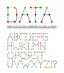 Image showing Font with letters composed of lines and points 