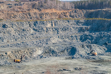 Image showing Surface mining and machinery in open pit mine