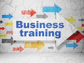 Image showing Studying concept: arrow with Business Training on grunge wall background