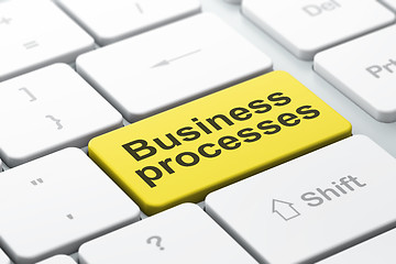 Image showing Finance concept: Business Processes on computer keyboard background