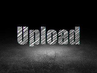 Image showing Web development concept: Upload in grunge dark room