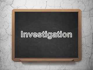 Image showing Science concept: Investigation on chalkboard background