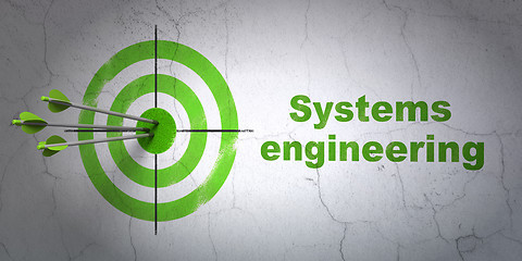 Image showing Science concept: target and Systems Engineering on wall background