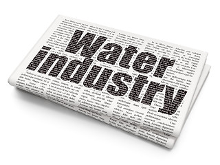 Image showing Manufacuring concept: Water Industry on Newspaper background