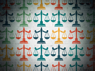 Image showing Law concept: Scales icons on Digital Paper background