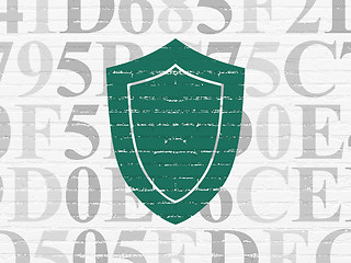 Image showing Privacy concept: Shield on wall background