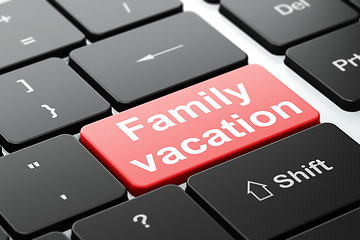 Image showing Travel concept: Family Vacation on computer keyboard background