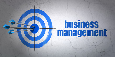 Image showing Business concept: target and Business Management on wall background
