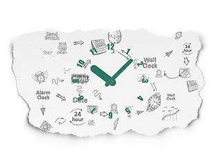 Image showing Time concept: Clock on Torn Paper background