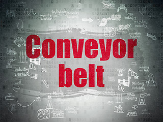 Image showing Industry concept: Conveyor Belt on Digital Paper background