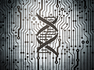 Image showing Science concept: circuit board with DNA