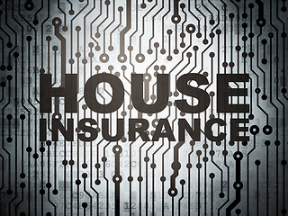 Image showing Insurance concept: circuit board with House Insurance