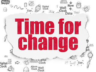 Image showing Timeline concept: Time for Change on Torn Paper background