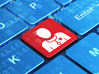 Image showing Medicine concept: Doctor on computer keyboard background
