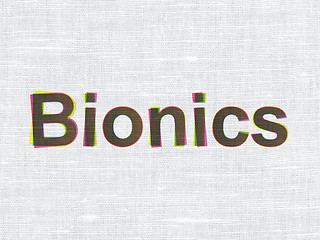 Image showing Science concept: Bionics on fabric texture background