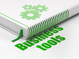 Image showing Business concept: book Gears, Business Tools on white background