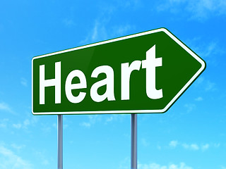 Image showing Medicine concept: Heart on road sign background