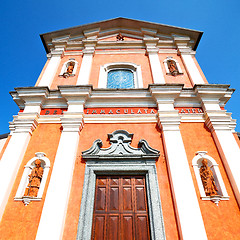 Image showing orange    in italy europe milan     religion and sunlight old ar
