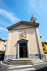 Image showing medieval old architecture in  milan religion       and sunlight