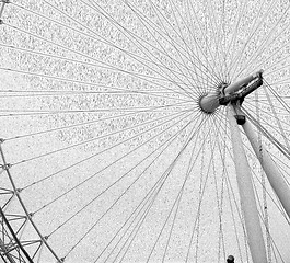 Image showing london eye in the spring sky and white clouds