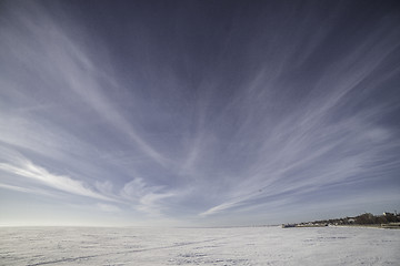 Image showing Winter landscape with a very beautiful sky