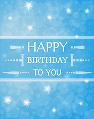 Image showing birthday card with shinning stars