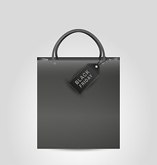 Image showing shopping paper bag and black friday