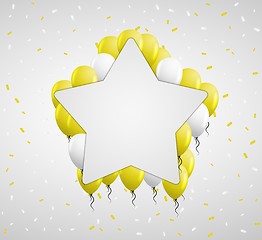 Image showing star badge and yellow balloons