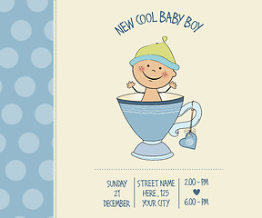 Image showing baby boy shower card