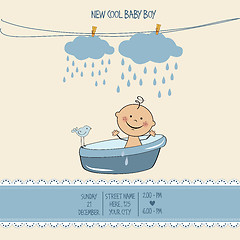 Image showing baby boy shower card