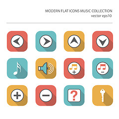 Image showing Modern flat icons vector collection with long shadow effect in s