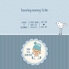 Image showing baby boy shower card