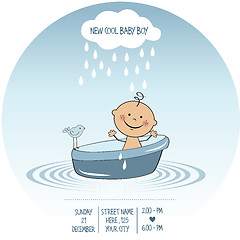 Image showing baby boy shower card