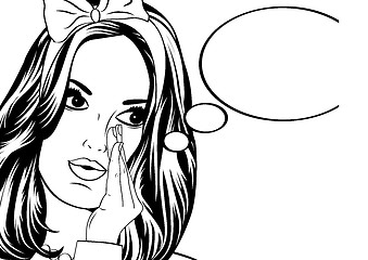 Image showing Pop Art illustration of woman with the speech bubble