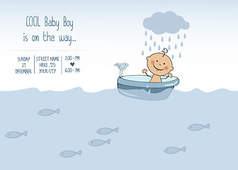 Image showing baby boy shower card