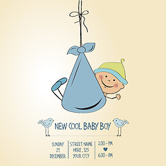 Image showing baby boy shower card