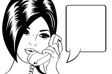 Image showing Pop Art illustration of woman with the speech bubble