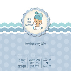 Image showing baby boy shower card