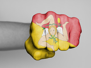 Image showing Fist of a man punching