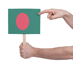 Image showing Hand holding small card - Flag of Bangladesh