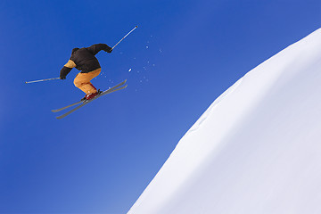 Image showing Extreme Skier in the jump