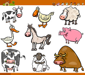 Image showing farm animals cartoon set