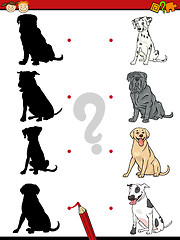 Image showing preschool shadow task with dogs